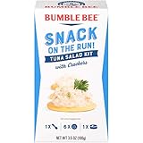 Bumble Bee Snack On The Run Tuna Salad with Crackers Kit, 3.5 oz (Pack of 12) - Ready to Eat, Spoon Included - Wild Caught Tuna - Shelf Stable & Convenient Protein Snack